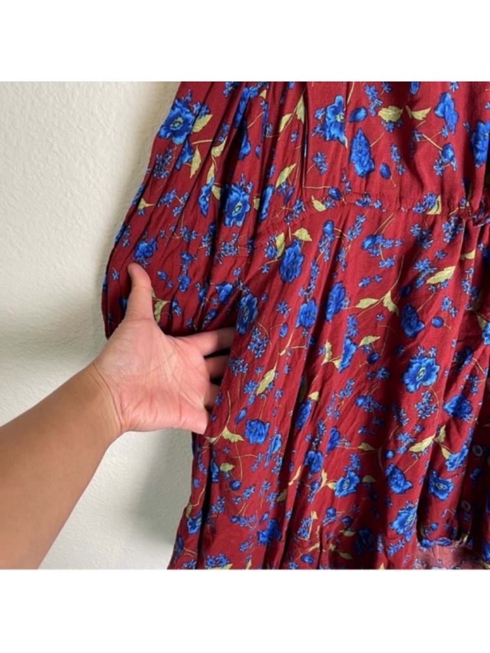 Free People Mini Dress Flower Fields Floral Print Boho Garden Party Cottagecore - Picture 8 of 12
